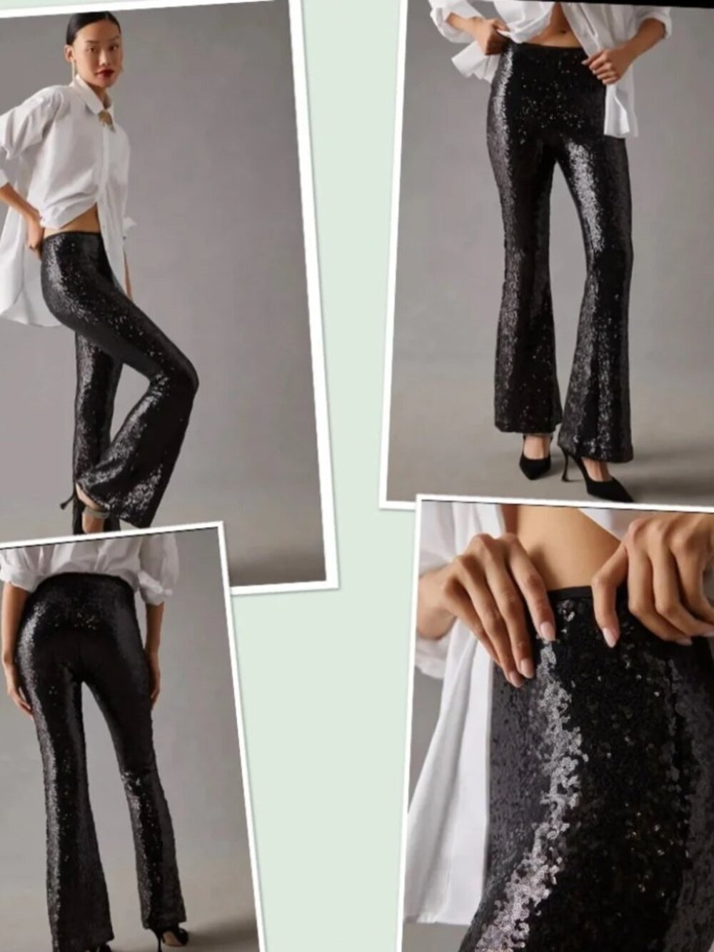 By Anthropologie Joni Sequin Flare Pants Size 4
